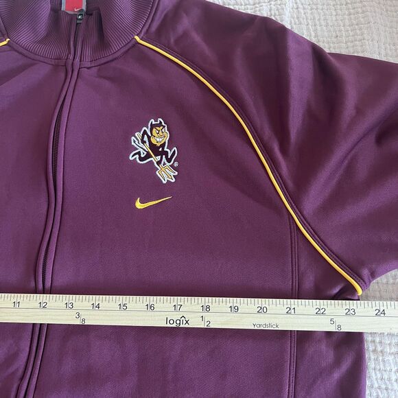 Arizona State Sun Devils Jacket Mens XL Maroon NCAA College Nike Full Zip Track - Picture 12 of 15